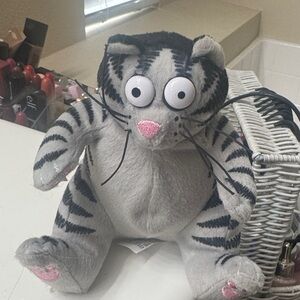 Gray and Pink Cat Plush Toy